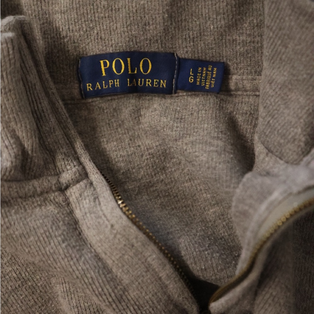 Polo Ralph Lauren Men’s 1/4 Zip Pullover Sweater Gray Size L - Picture 3 of 3